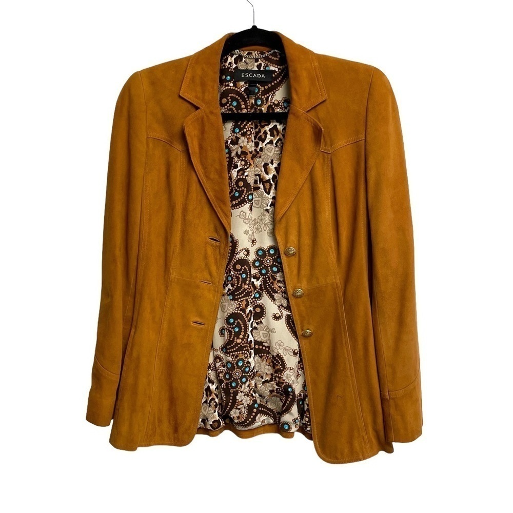 ESCADA Suede Blazer Jacket Brown Size 34